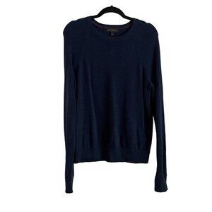 Banana Republic Mens Sz S Navy Blue Crew Neck Long Sleeve Wool Blend Sweater